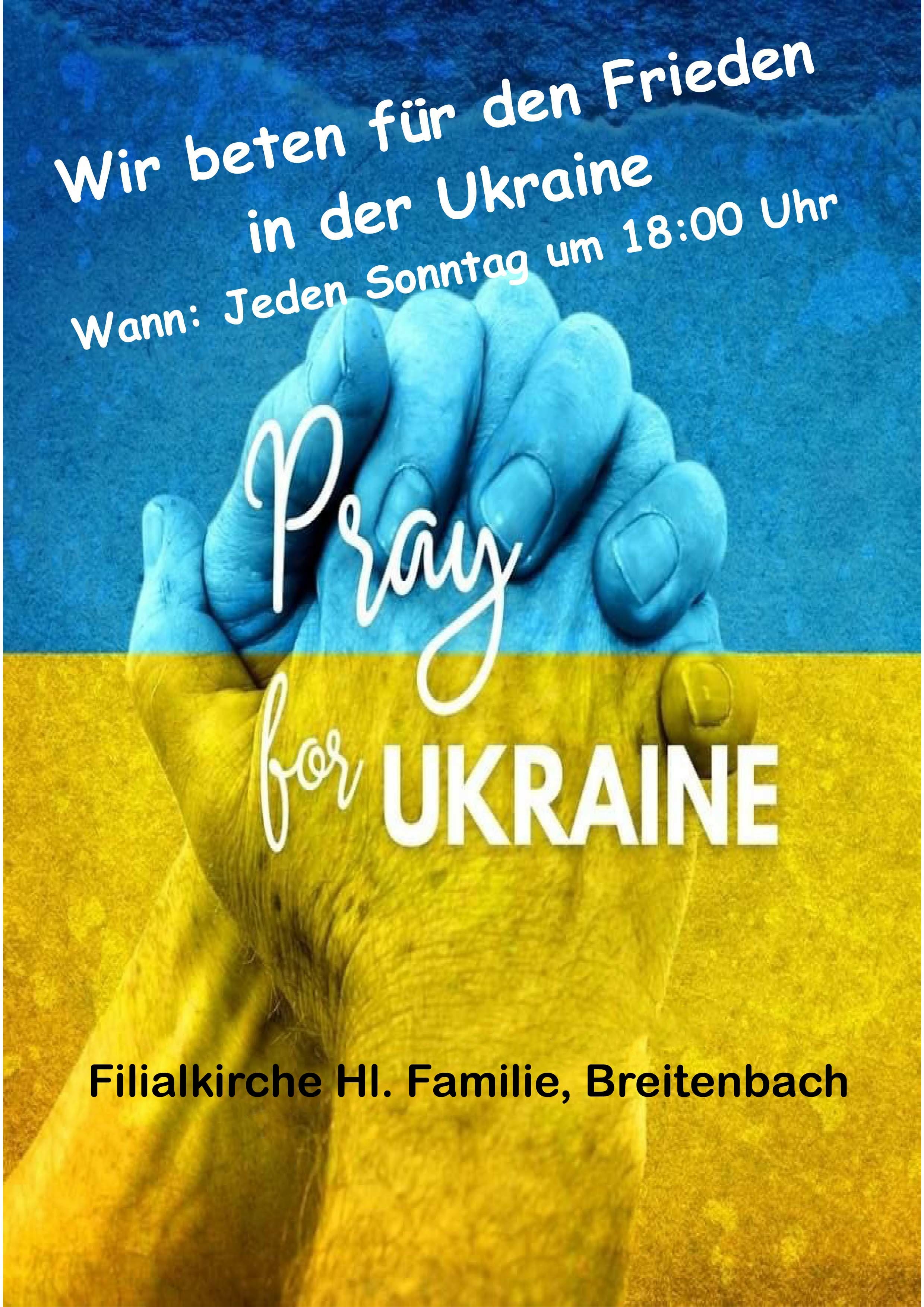 2022 Friedensgebet Ukraine Ankündigung Breitenbach